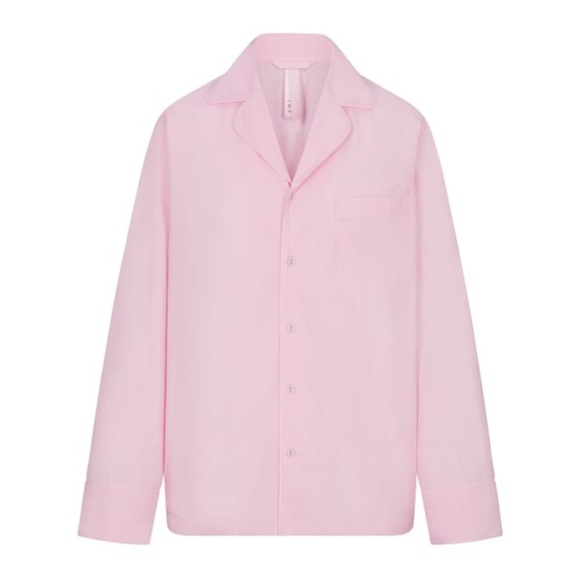 SKIMS POPLIN UNISEX SLEEP SHIRT BABY PINK size M - Picture 3 of 8